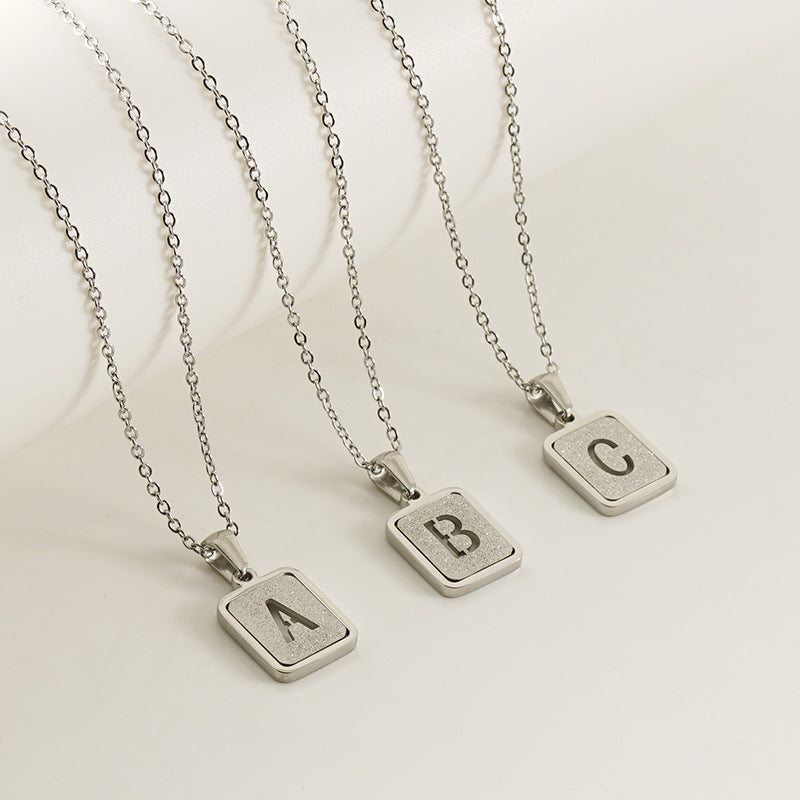 Stainless Steel Sand Pressing Letter Pendant Women'S Color