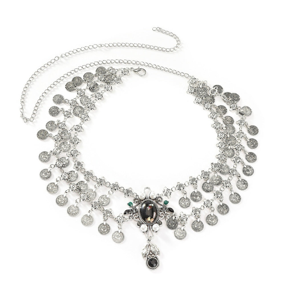 Alloy Vintage Tassel Coins Belly Dance Waist Chain