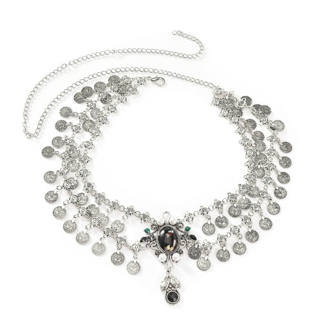 Alloy Vintage Tassel Coins Belly Dance Waist Chain