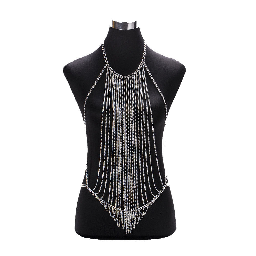 Women'S Metal Aluminum Chain Halter Necklace Nightclub Performance