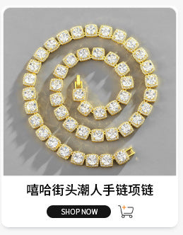 Xindi Popular Men'S Necklace 15Mm Exaggerated Diamond Geometric