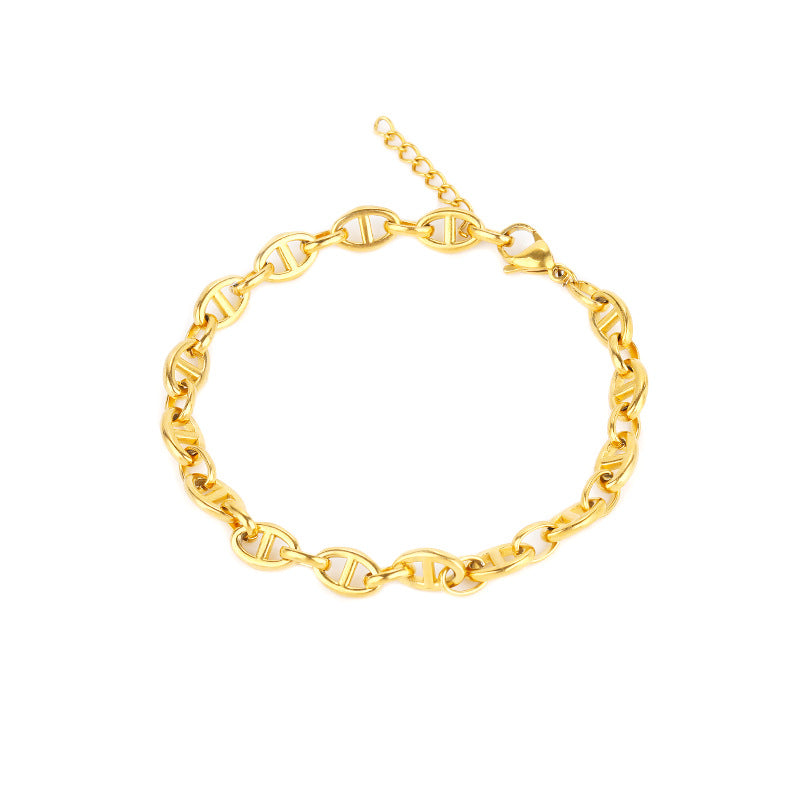 8Mm Stainless Steel Japanese Chain Bold Pig Nose