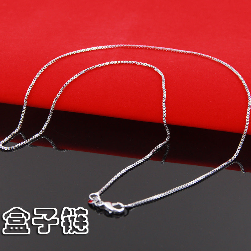 Silver Necklace Ladies Clavosin Chain Simple Pendant Chain