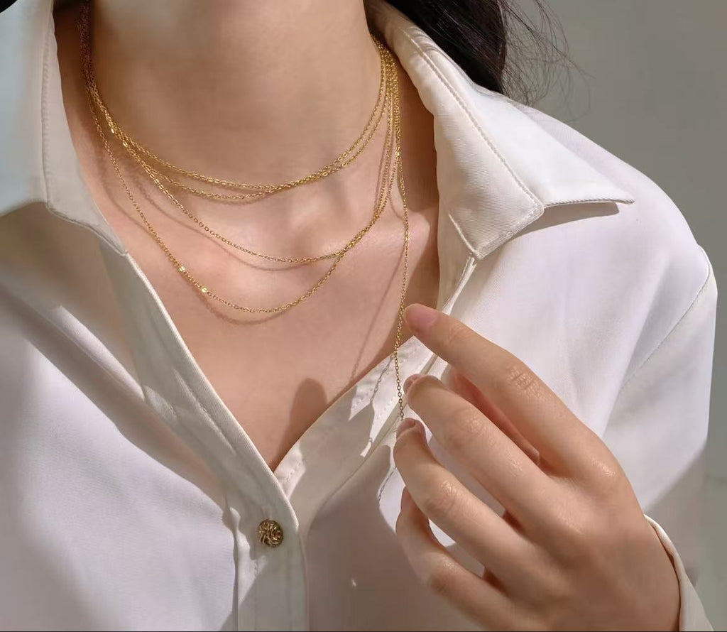 Simple Versatile Thin Chain Plain Chain High Temperament