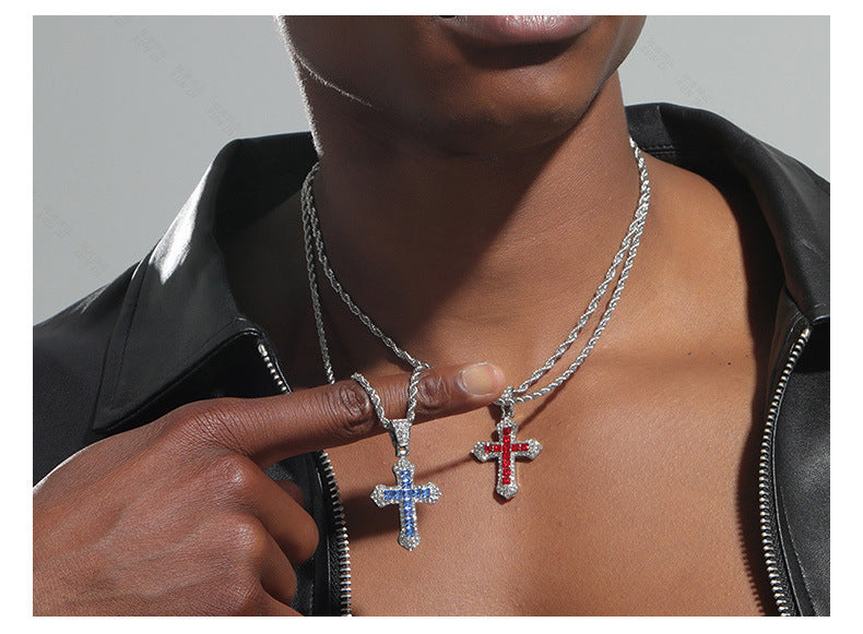 Explosives Box Buckle Cuban Chain Trend Alloy Rhinestone