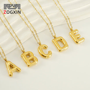Stainless Steel Sand Pressing Letter Pendant Women'S Color