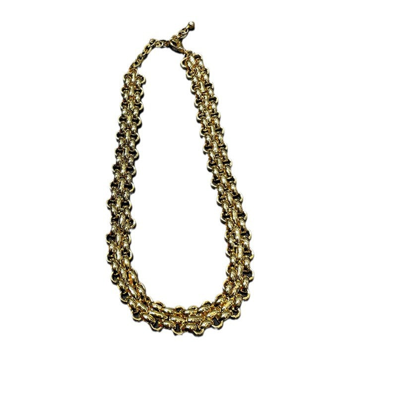 Wide Thick Chain Neutral Hip Hop Style Clavicle