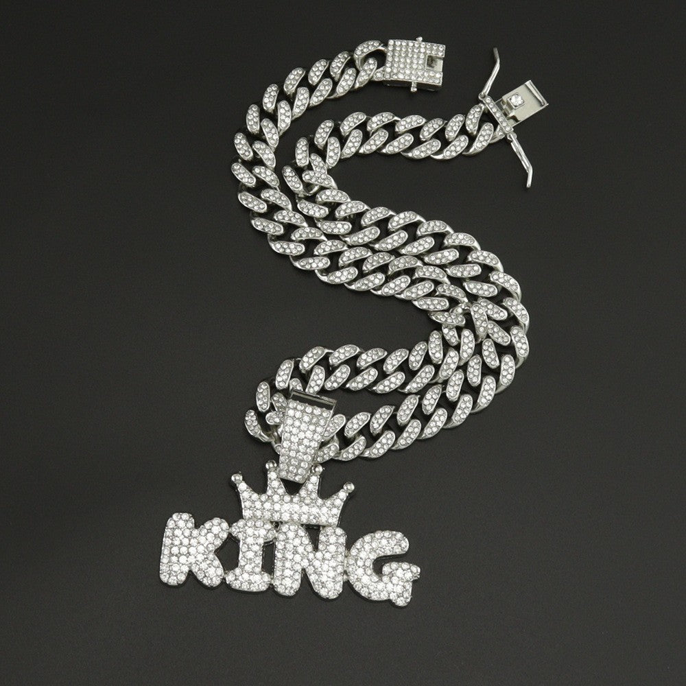 Ins Tiktok Hip Hop Alloy Necklace With Diamond