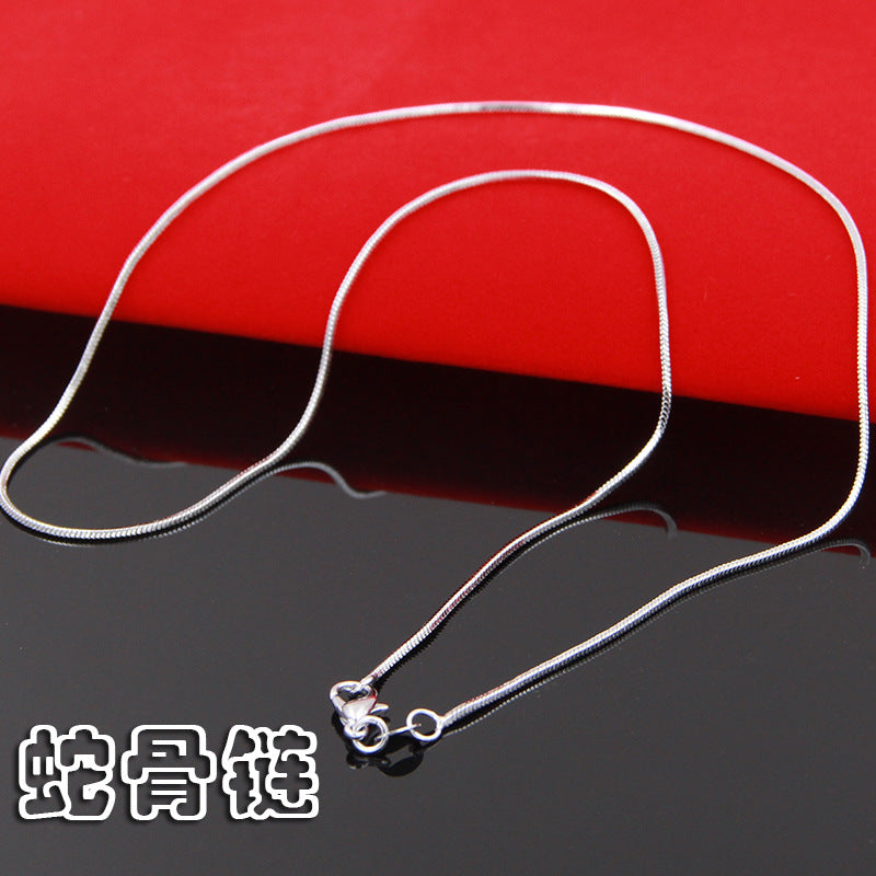 Silver Necklace Ladies Clavosin Chain Simple Pendant Chain