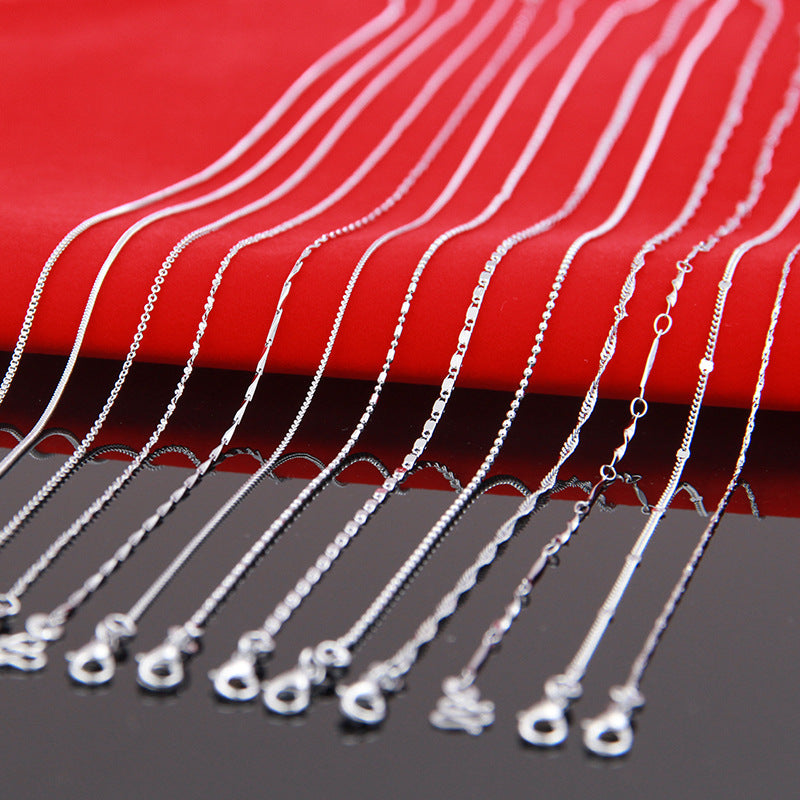 Silver Necklace Ladies Clavosin Chain Simple Pendant Chain