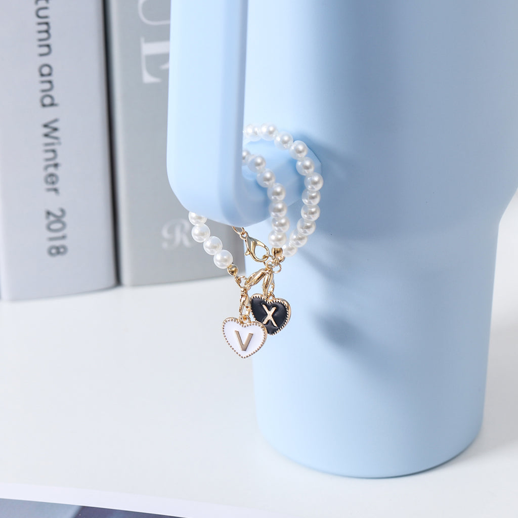 Keychain Cup Pearl Chain Love Chain Strap Lobster