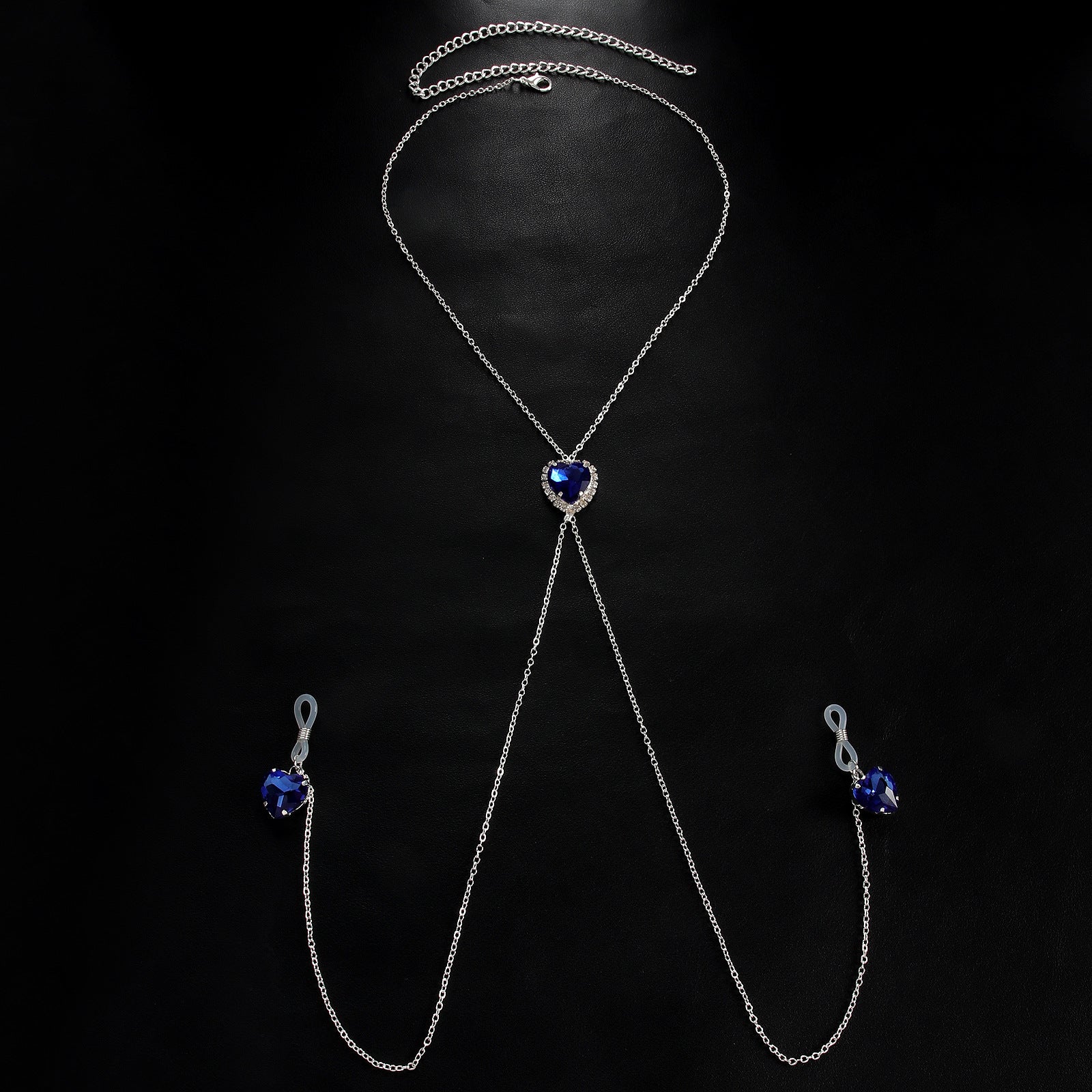 Heart Crystal Pendant Nipple Chain Chest Chain Nipple