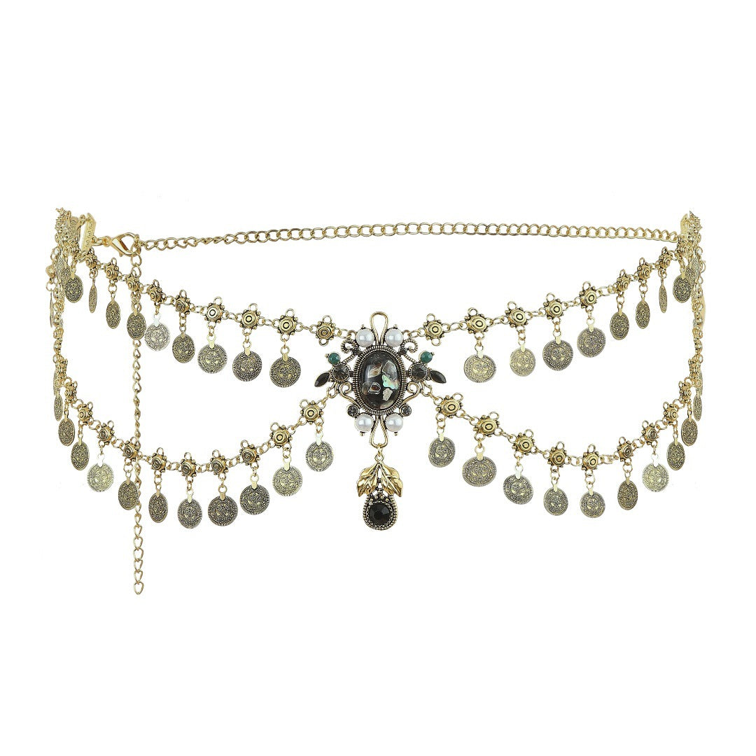 Alloy Vintage Tassel Coins Belly Dance Waist Chain