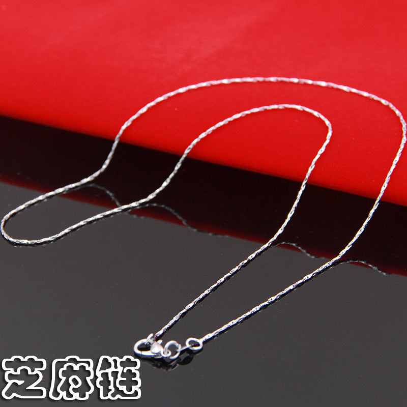 Silver Necklace Ladies Clavosin Chain Simple Pendant Chain