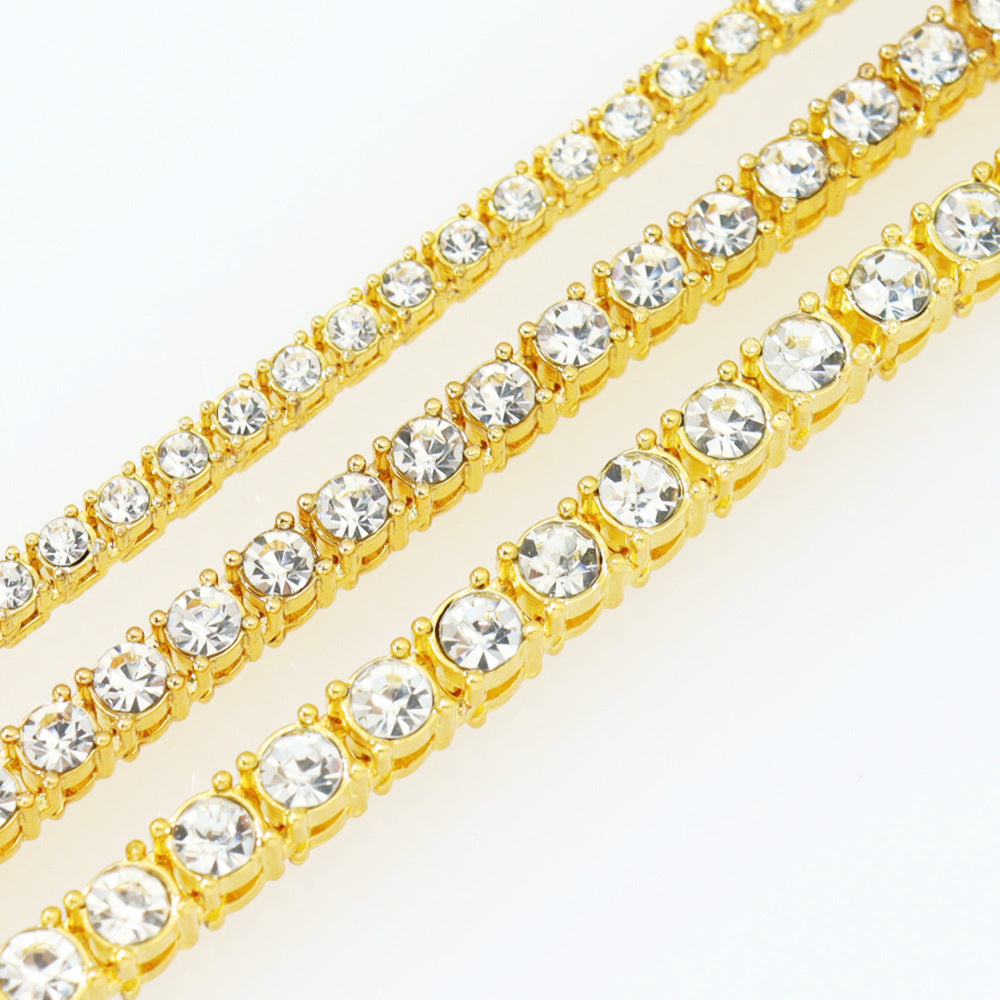 Hip Hop Single Row Alloy Tennis Chain 3Mm4Mm5Mm