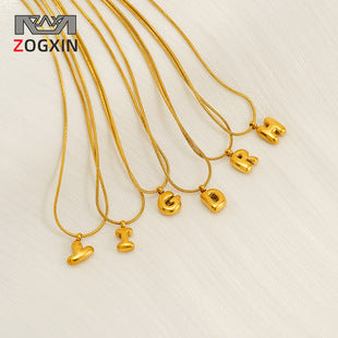 Stainless Steel Sand Pressing Letter Pendant Women'S Color