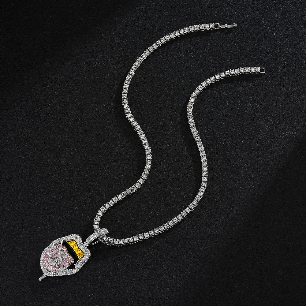Full Diamond Skull Lickitone Dollar Pendant Design Creative