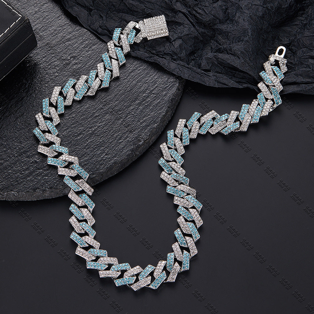 Xindi Popular Men'S Necklace 15Mm Exaggerated Diamond Geometric