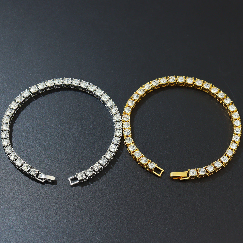 Hip Hop Single Row Alloy Tennis Chain 3Mm4Mm5Mm