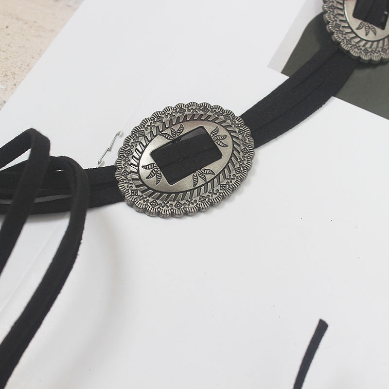 Designer Catwalk Hand Wear Metal Suede Waist Chain