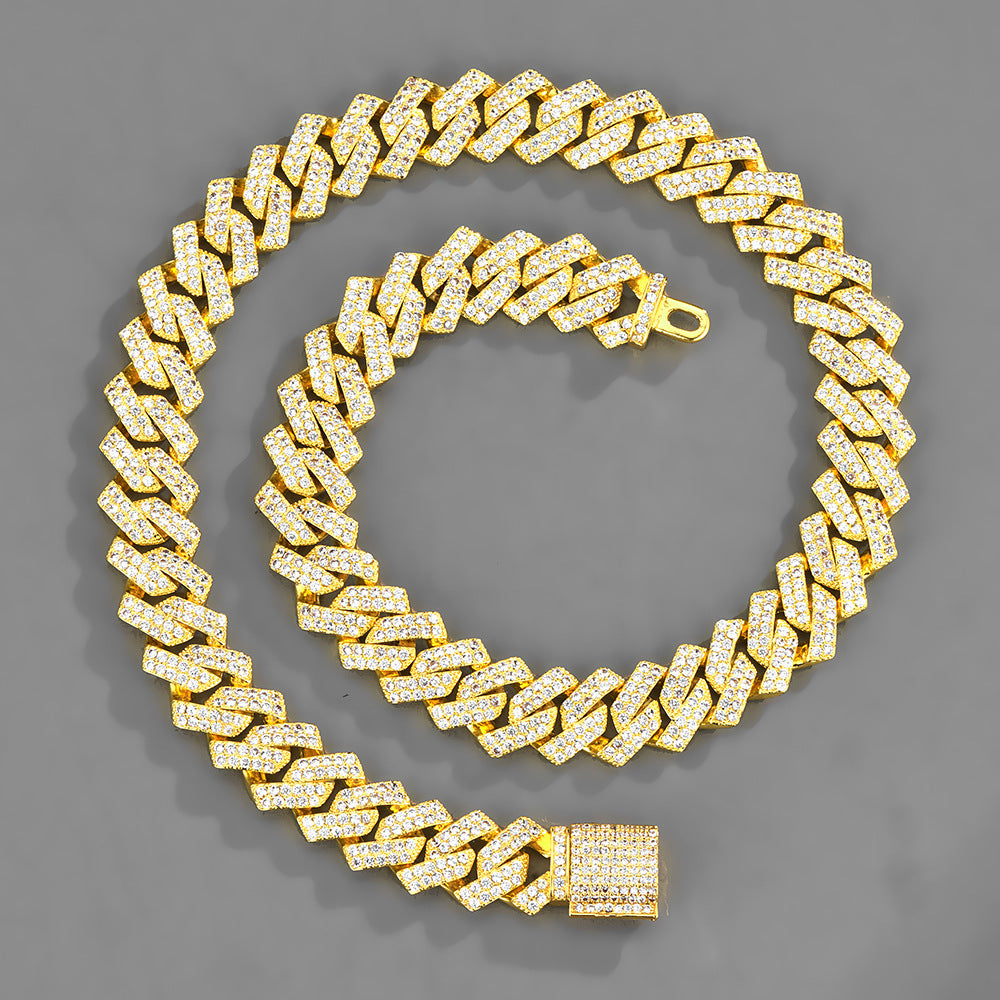 Xindi Popular Men'S Necklace 15Mm Exaggerated Diamond Geometric