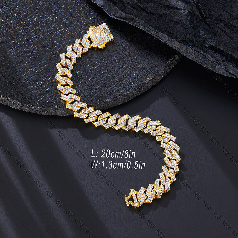 Hip Hop Product Bar Cuban Chain 12Mm Alloy