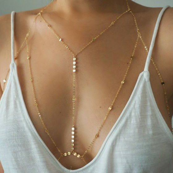 Pure Desire Metal Sequin Body Chain Advanced Sense