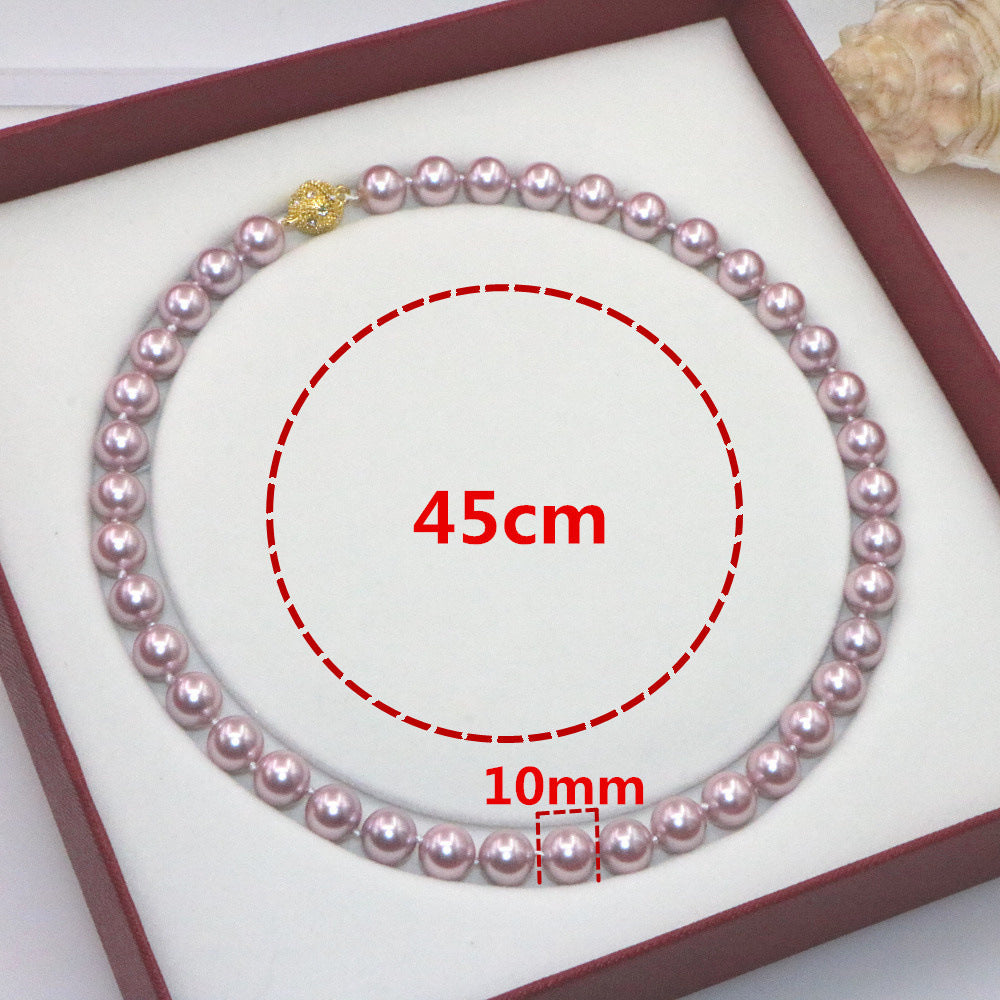 Shijia Pearl Necklace Women'S High Grade Magnetic Buckle