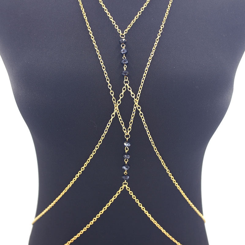 Metal Geometric Body Chain Women'S Bikini Summer Beach