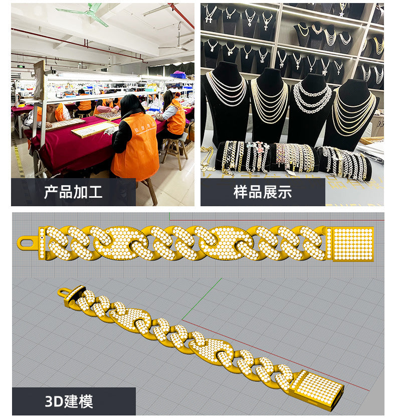 Hip Hop Bar Cuban Chain 15Mm Fashionable Alloy
