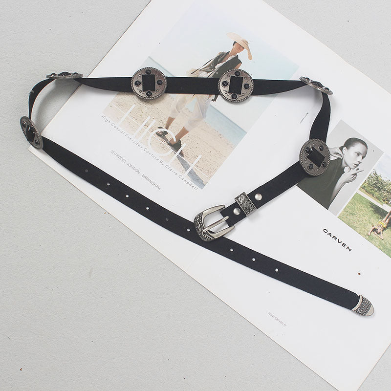 Retro Ethnic Style Copper Coin Waist Chain Women'S