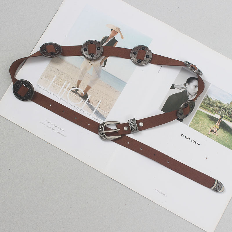 Retro Ethnic Style Copper Coin Waist Chain Women'S