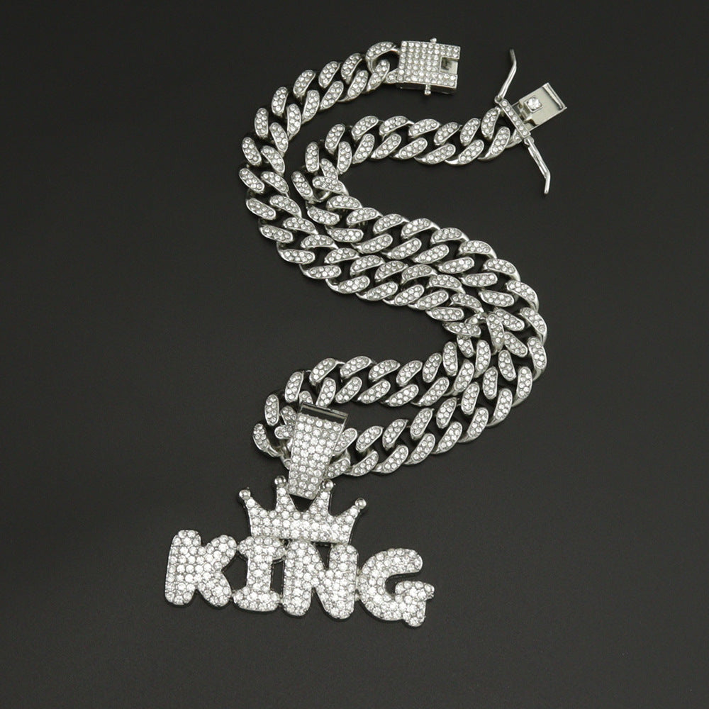 Ins Tiktok Hip Hop Alloy Necklace With Diamond