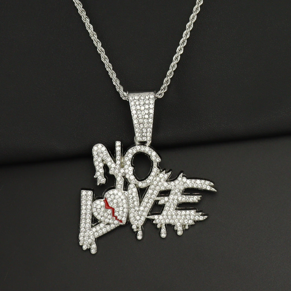 Hip Hop Style Full Diamond Stitching Letter Love