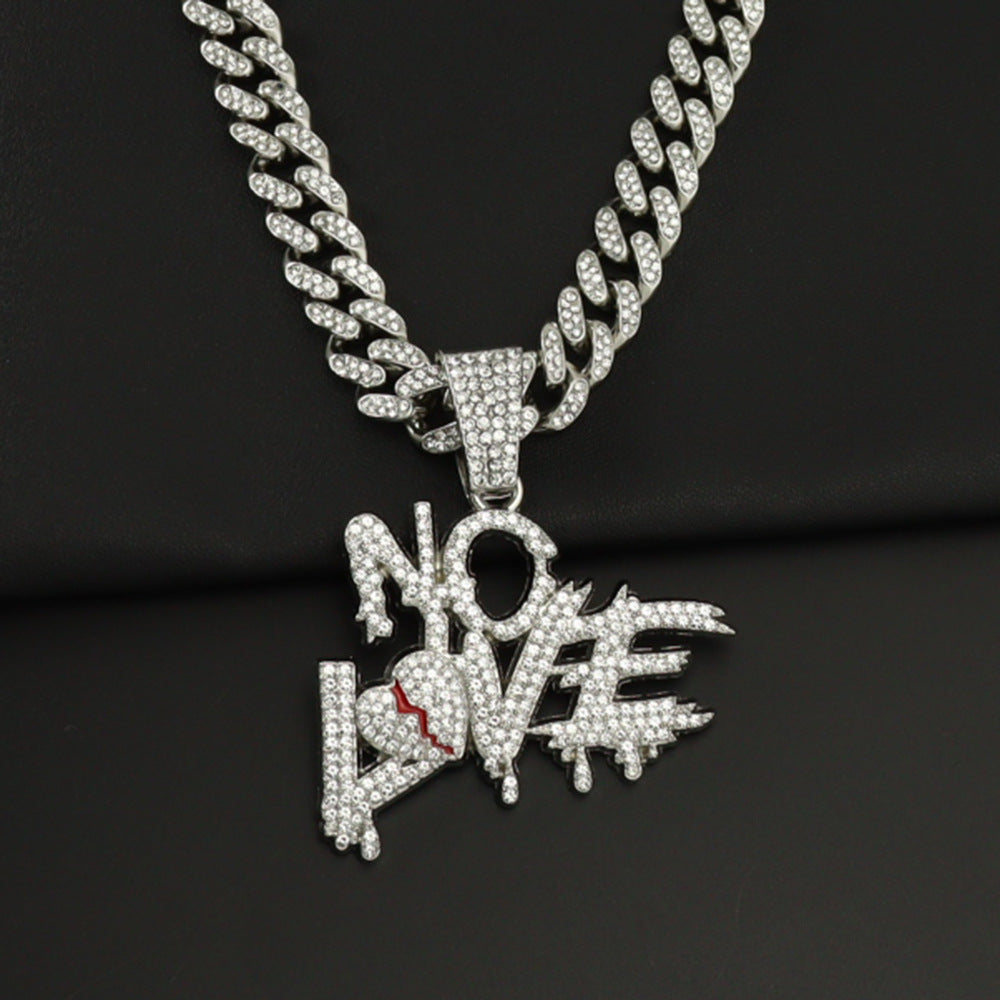 Hip Hop Style Full Diamond Stitching Letter Love