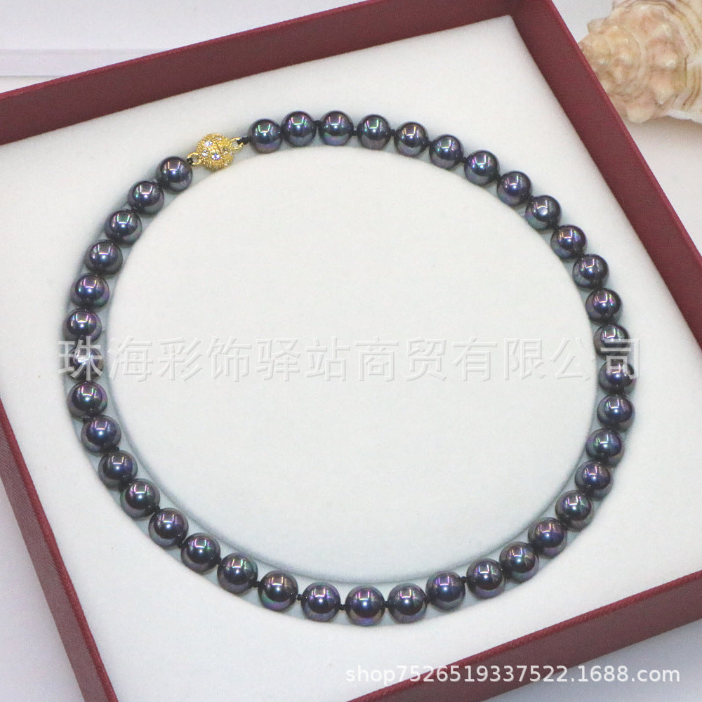 Shijia Pearl Necklace Women'S High Grade Magnetic Buckle