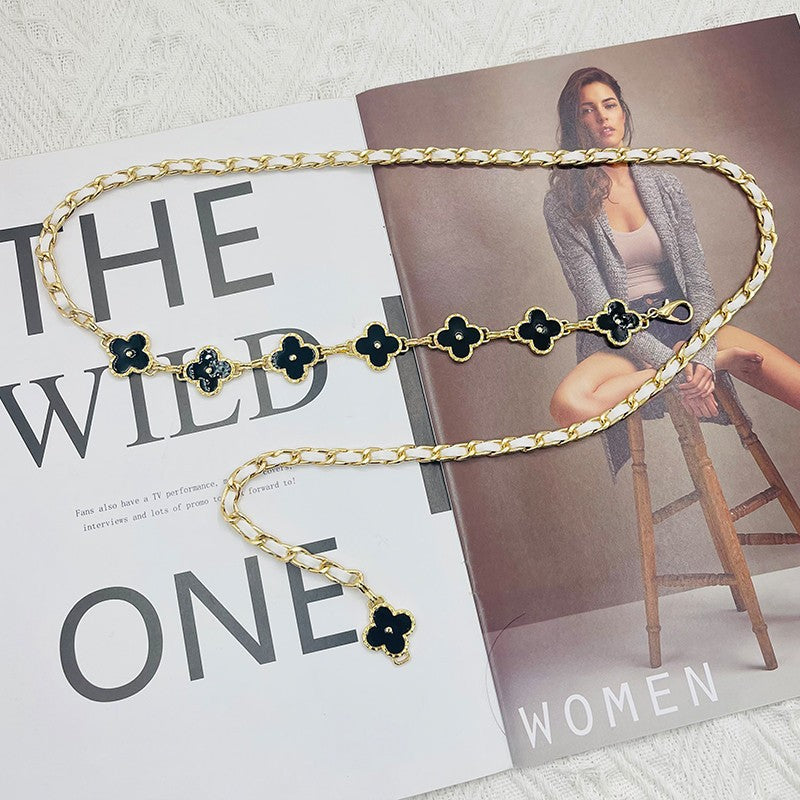 Fragrant Style Waist Chain Women'S Summer Metal Four