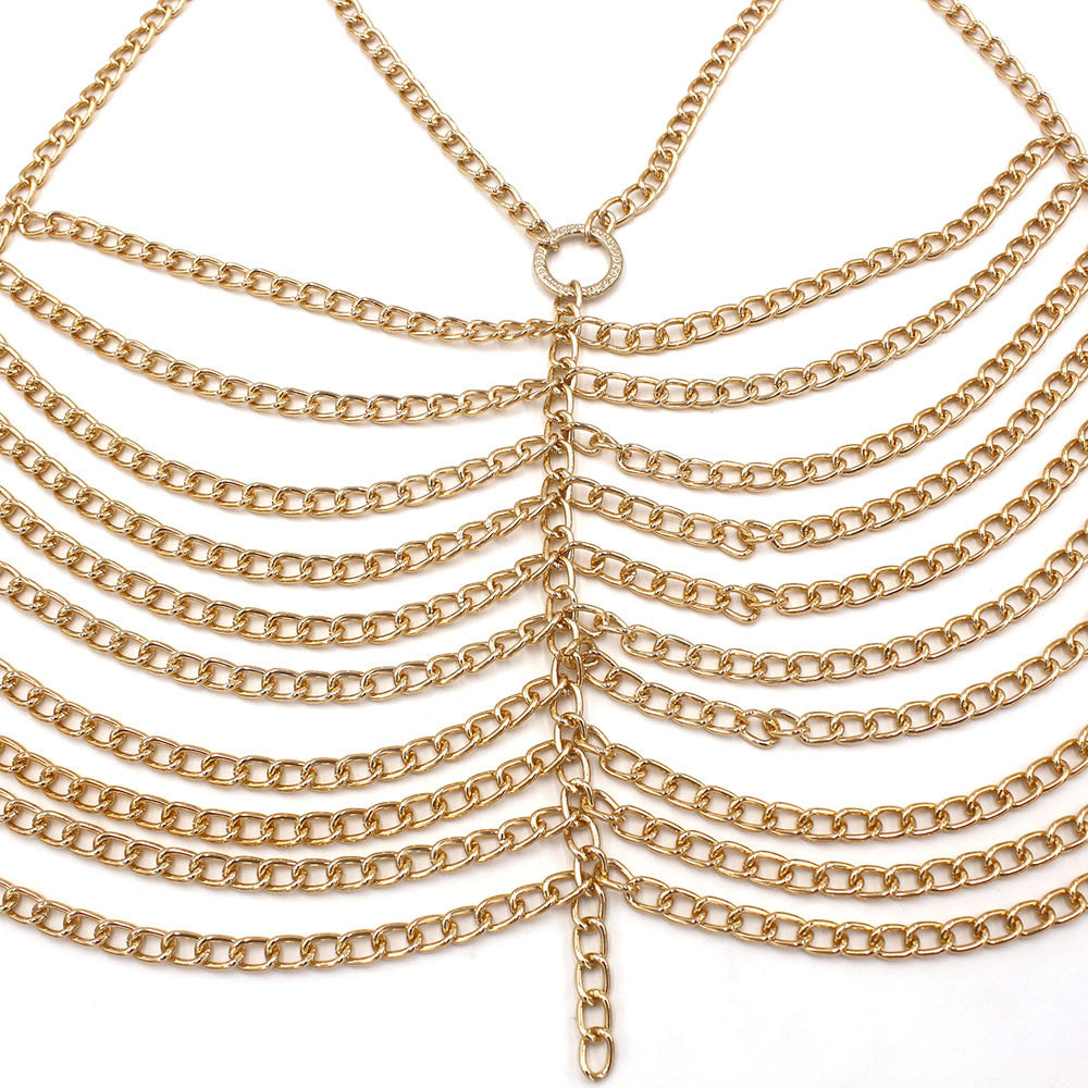 Jewelry Luxury Metal Aluminum Chain Multi Layer Chest
