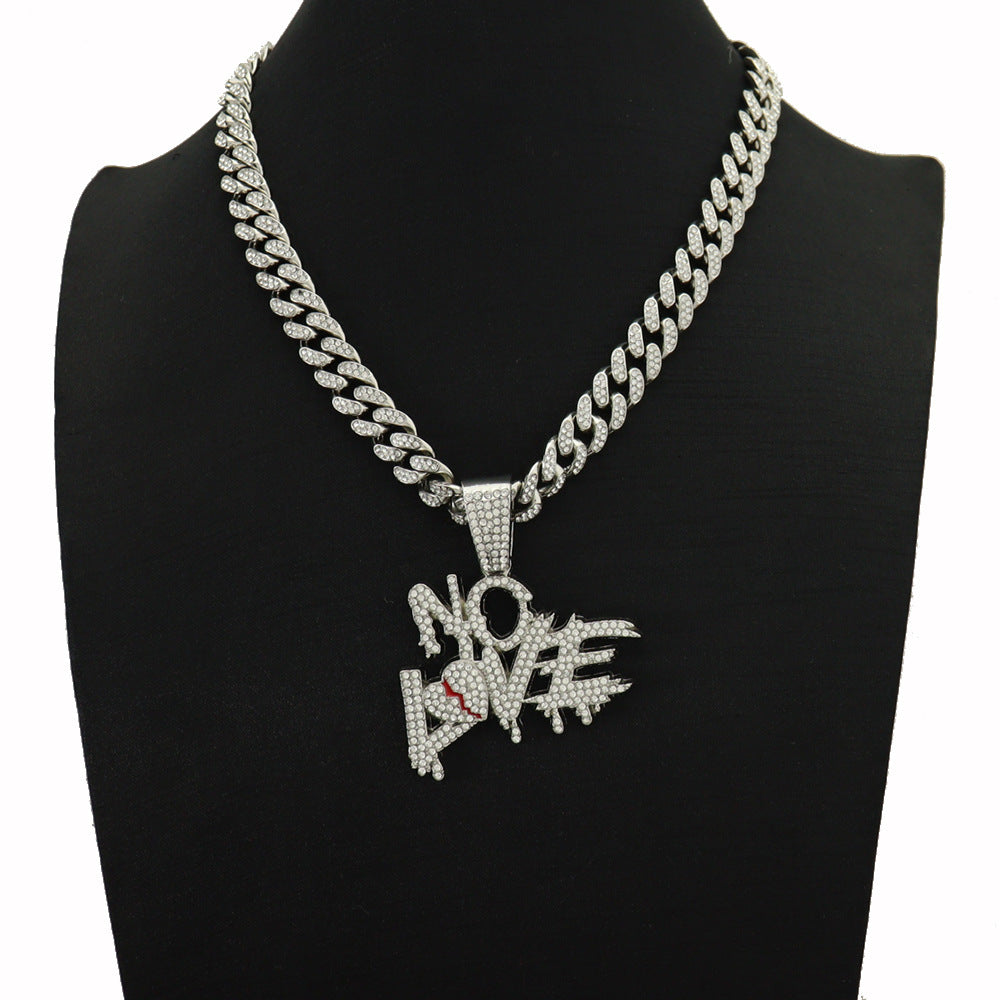 Hip Hop Style Full Diamond Stitching Letter Love