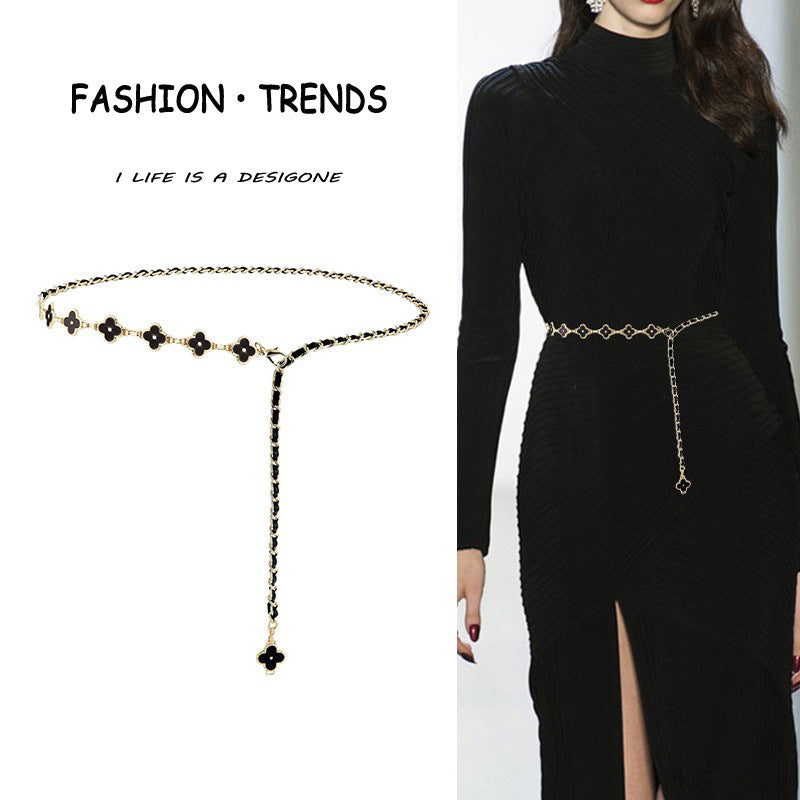 Fragrant Style Waist Chain Women'S Summer Metal Four