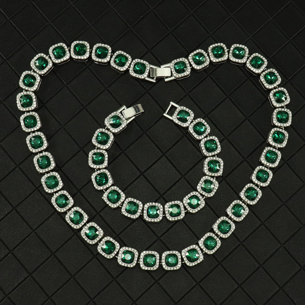 Hip Hop Style Green Diamond Ice Sugar Cuban