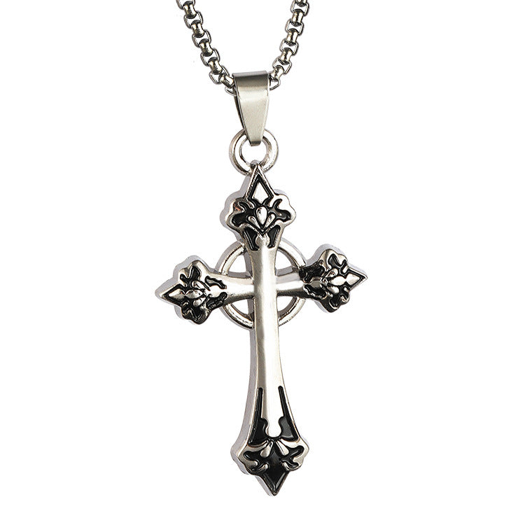Jewelry Diamond Necklace Cross Pendant Necklace Simple Retro