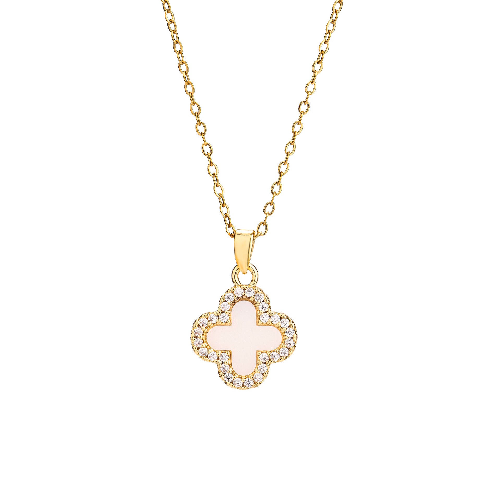 Light Luxury Double Sided Oil Drop Four Leaf