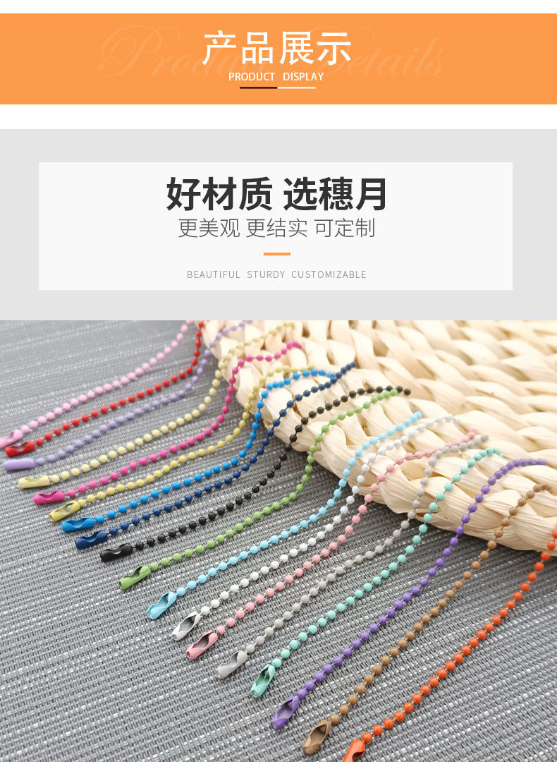 Color Bead Chain 2 4Mm Ball Bead Chain