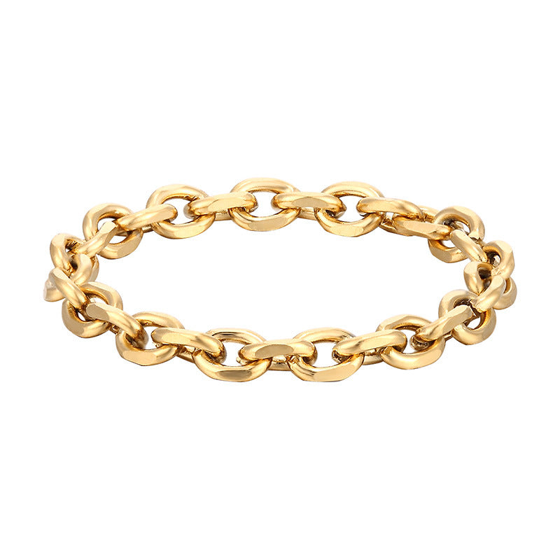 French Advanced Chain Ring Soft Chain 14K Gold