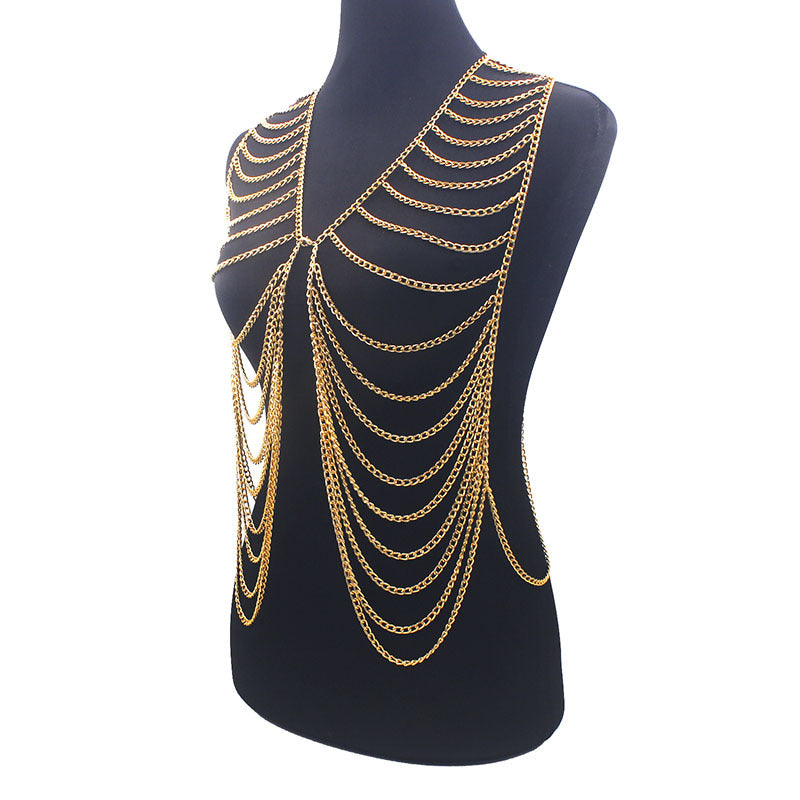 Exaggerated Long Tassel Multi Layer Vest Clothing Women'S