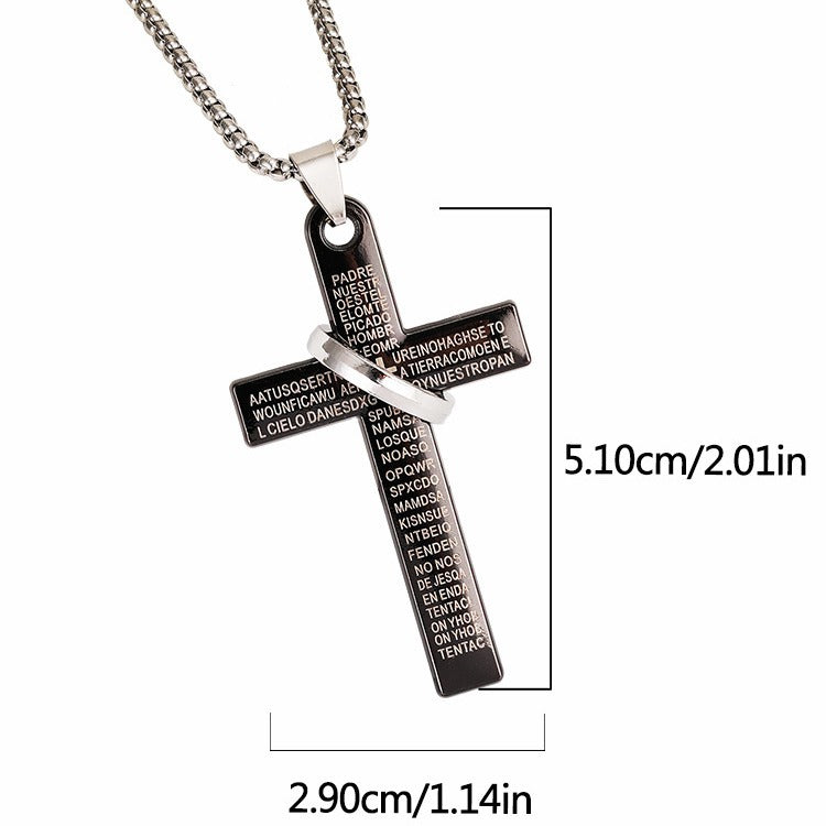 Hot Cross With Circle Pendant Necklace Personalized Punk