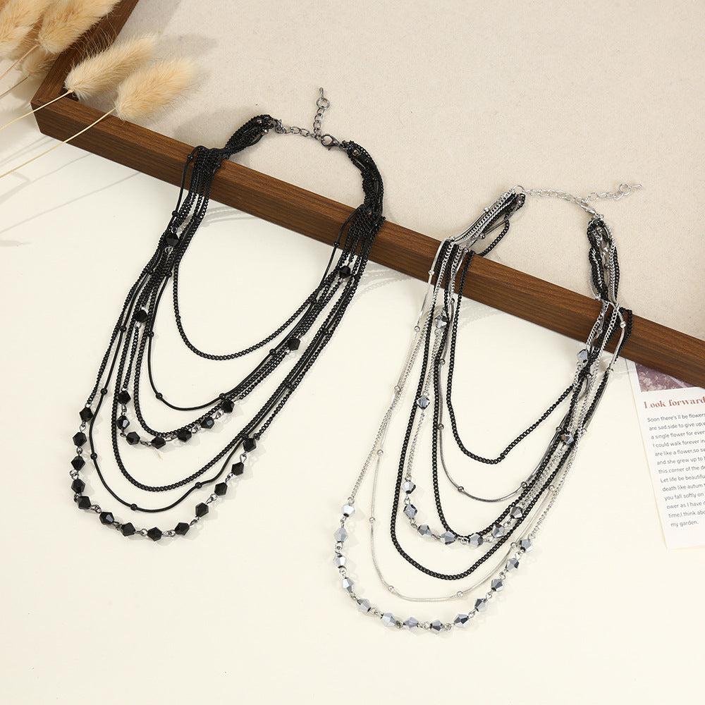 Multi Layer Trendyy Versatile Inlaid With Rhinestones Autumn