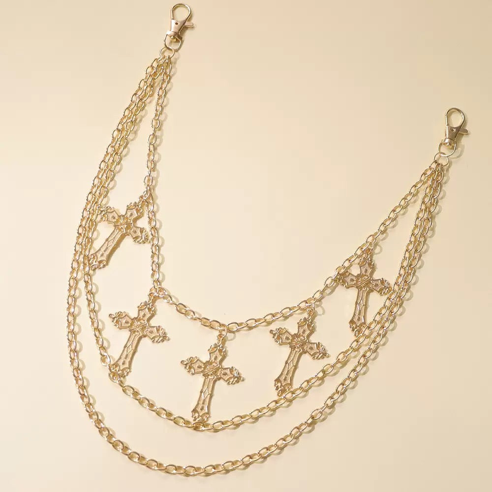 Punk Cool Cross Pendant Pants Chain Hip Hop