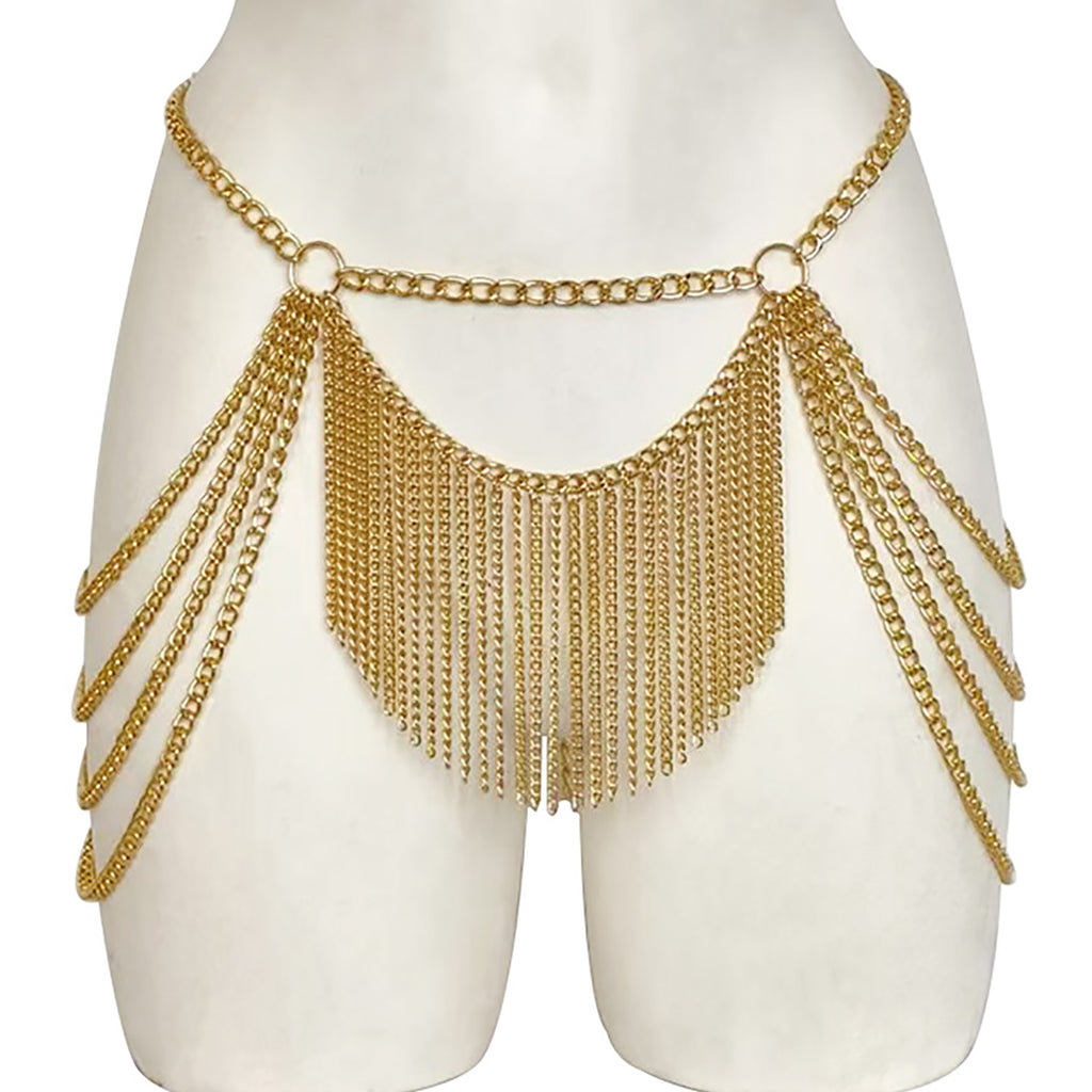Women'S Metal Chain Tassel Chest Chain Body Chain